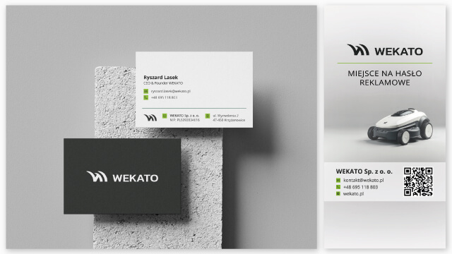 Elementy brandingu WEKATO — materiały drukowane