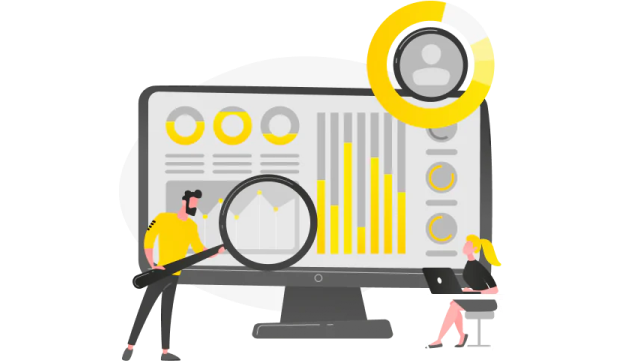 Grafika z hero podstrony Wdrożenia CRM — jedna z personalizowanych ilustracji tworzonych dla Sales Agency
