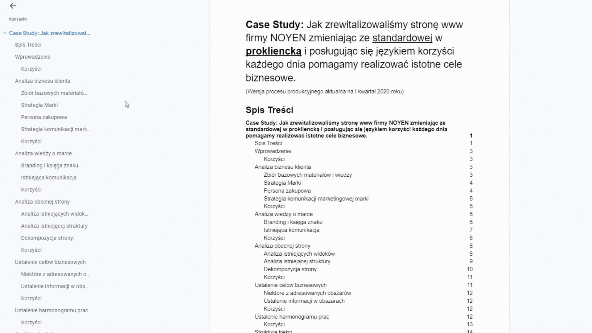 Struktura case study