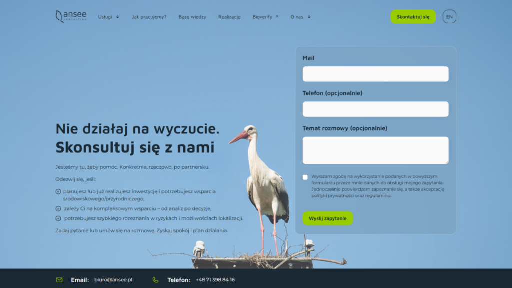 Łatwa ścieżka kontaktu dla zainteresowanych użytkowników