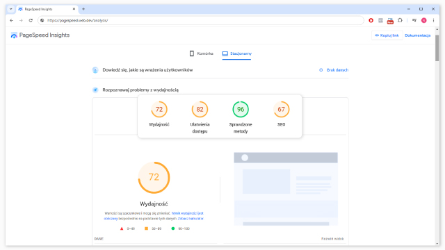 Test wydajności strony B2B